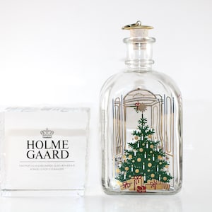 Holmegaard - Lovely glass Christmas bottle - Made in Denmark 1985.