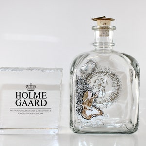 Holmegaard - VERY RARE  - Lovely vintage glass bottle with H.C. Andersen motiv  - The Little Match Girl  - Made in Denmark 1987.