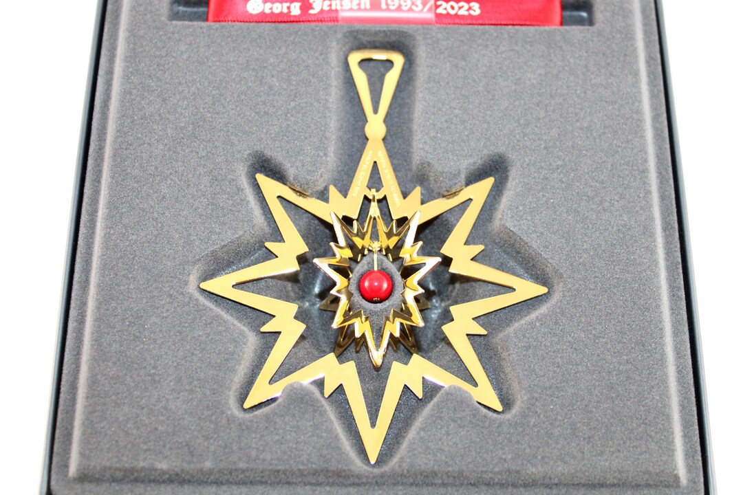 Goerg Star Georg Jensen - Christmas Star - Coated With 24 Karat Gold - IN ORGINAL ...