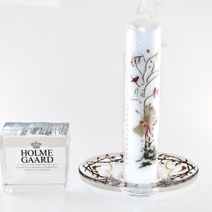 Holmegaard - Lovely vintage glass candleholder with a calendar light - Designed in Denmark.