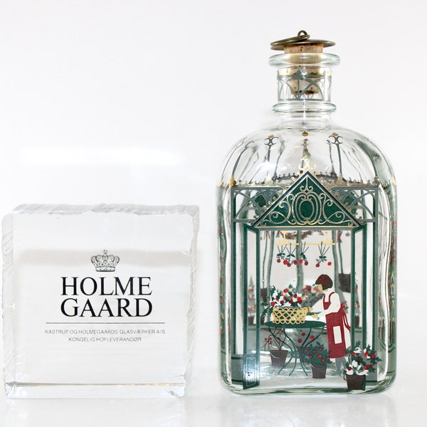 Holmegaard - Lovely vintage glass Christmas bottle - Made in Denmark 1999.