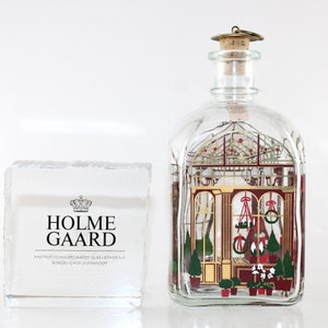 Holmegaard - Lovely vintage glass Christmas bottle - Made in Denmark 1995.
