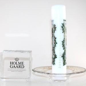 Holmegaard - Lovely vintage glass candleholder with a calendar light - Made in Denmark 1993.