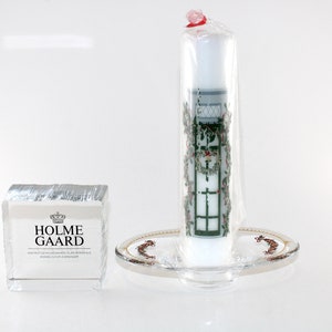 Holmegaard - Lovely vintage glass candleholder with a calendar light - Made in Denmark 1999.