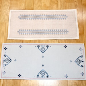 2 Lovely swedish vintage embroidered table runners - Made in Sweden 1970.