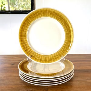 Set of 6 Vintage Franciscan Discovery Topaz Mid-Century Dinner Plates