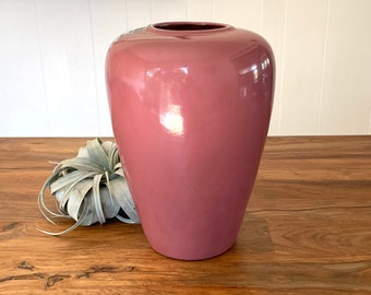 Vintage Haeger Large Dark Pink Mauve Vase