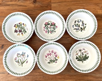 Vintage Portmeirion Botanic Garden 6 1/2" Cereal Bowls - Set of 6