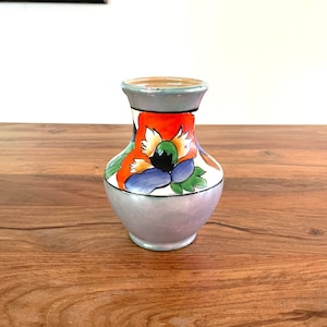Japanese Lusterware Hand Painted Small Floral Vase