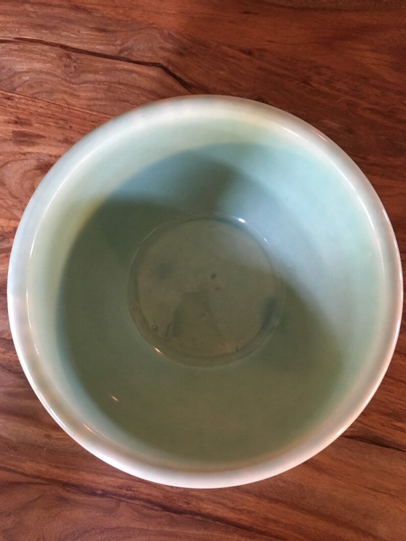 Vintage Ringed Mixing Bowl in Pale Green
