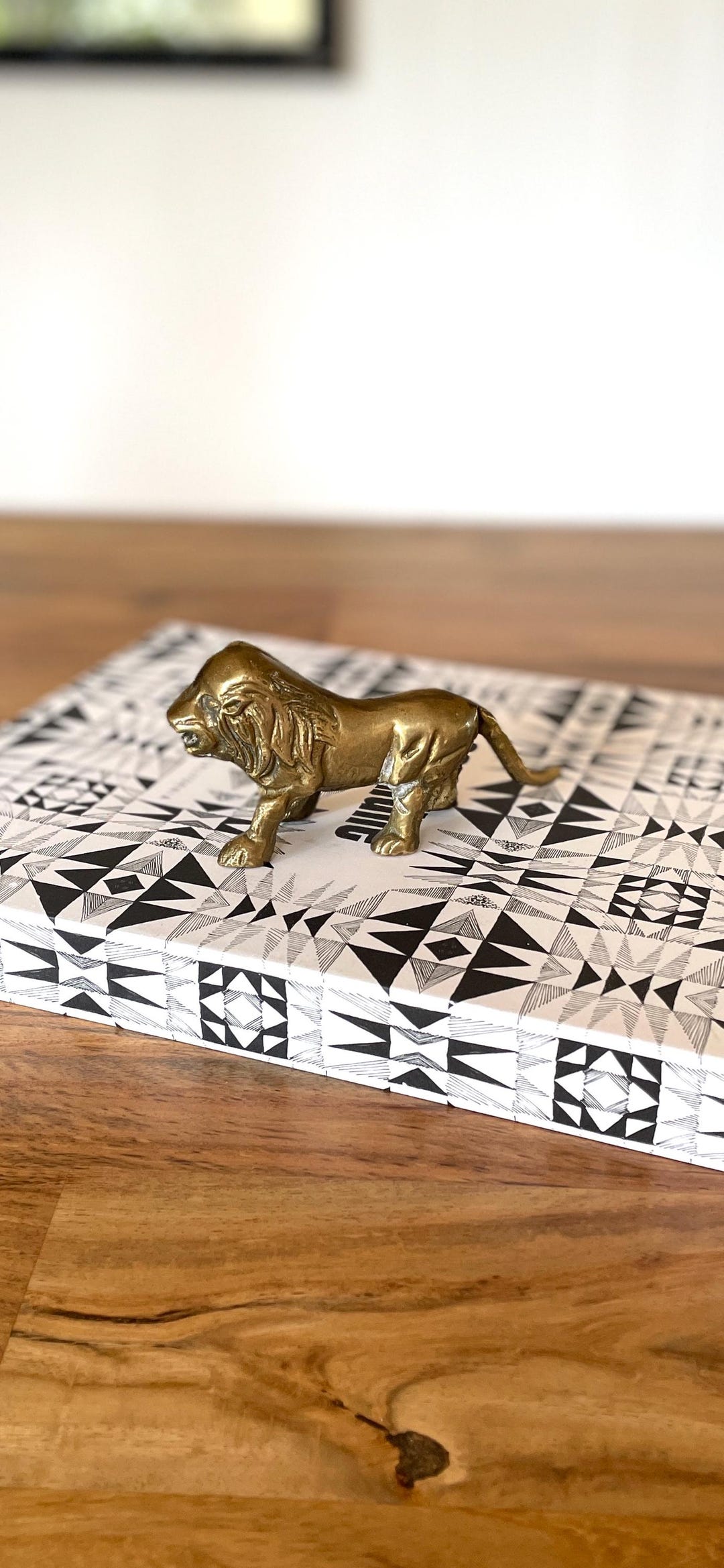 Vintage Small Solid Brass Lion Figurine - Etsy