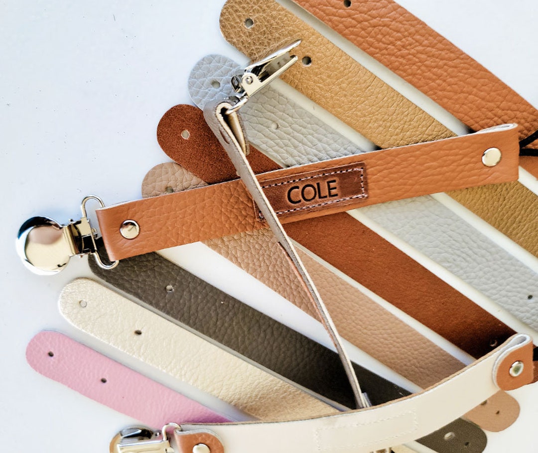 Personalized Leather Pacifier Clip Pacifier Clip Leather Pacifier Clip