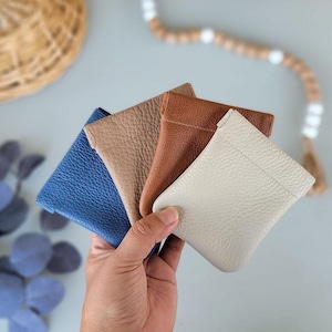 Porte-monnaie en cuir véritable |Mini pochette | Portefeuille en cuir doré métallisé| Petit sac en cuir| Porte-monnaie | Sac pour pièces de monnaie en cuir personnalisé