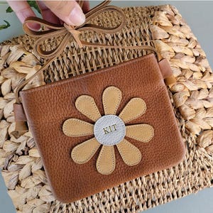PERSONALIZED Brown Flower Purse | toddler purse| Little girl gift |Handmade Purse | Baby purse | Christmas gift | Girl Boho flower purse bag