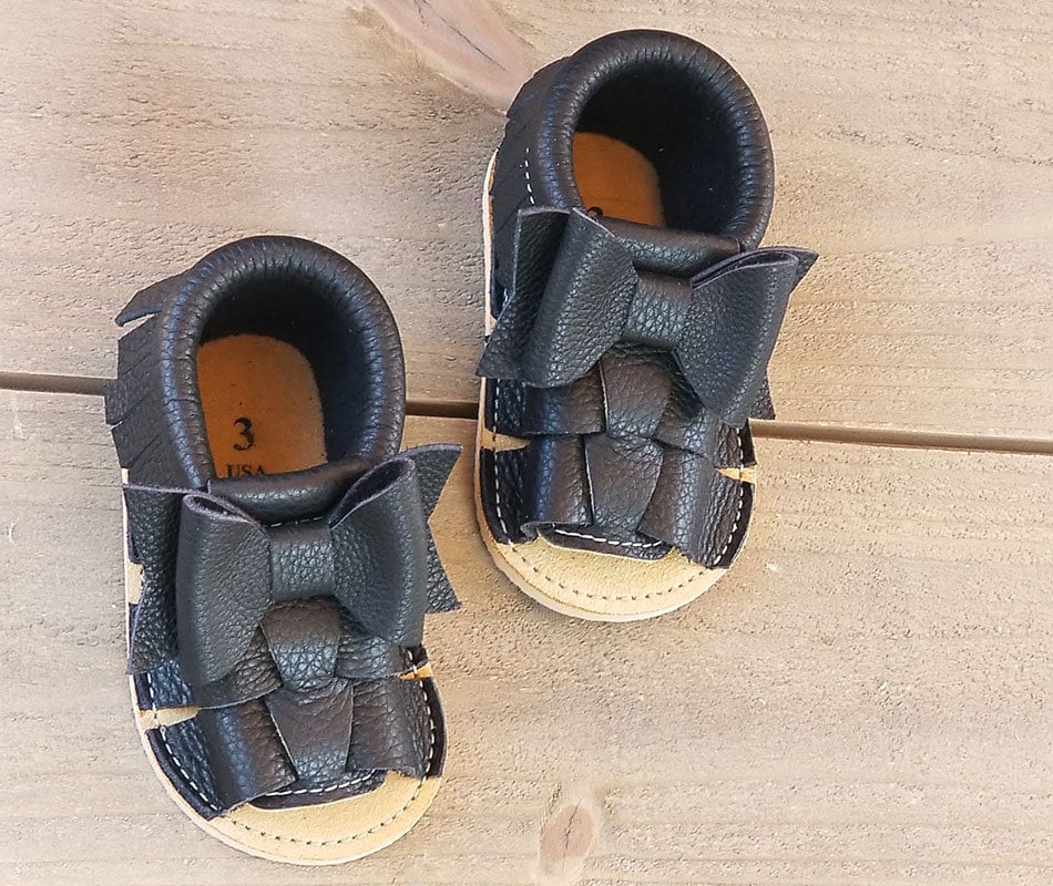Bow Fisherman Sandal Baby Sandals Bow Moccasins Sandals | Etsy