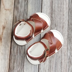 Boardwalk Sandal in Brown | Baby Sandals | Moccs Sandals | Sandals for babies | Handmade Sandals | Sandals for girls | Sandals for boys