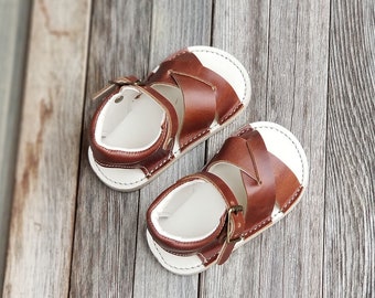Boardwalk Sandal in Brown | Baby Sandals | Moccs Sandals | Sandals for babies | Handmade Sandals | Sandals for girls | Sandals for boys