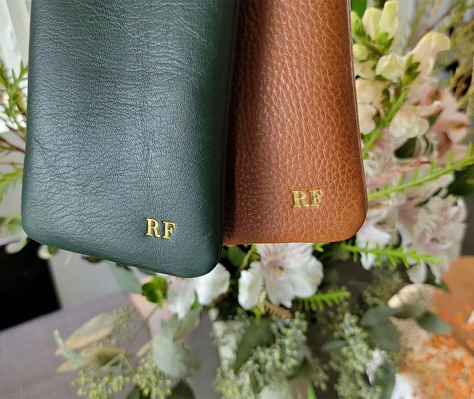 Genuine Leather Glasses Case | Metallic Leather Pouch| Squeeze Top