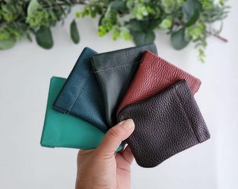 Genuine Leather Squeeze Coin Purse | Handmade Italian Leather