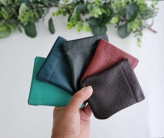 Genuine Leather Squeeze Coin Purse | Handmade Italian Leather - Etsy