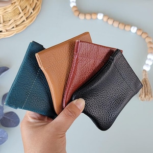 Porte-monnaie en cuir véritable |Mini pochette | Portefeuille en cuir doré métallisé| Petit sac en cuir| Porte-monnaie | Sac pour pièces de monnaie en cuir personnalisé