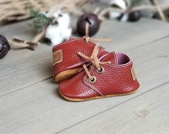 Mahogany  Lace Up Oxford Style Moccasin