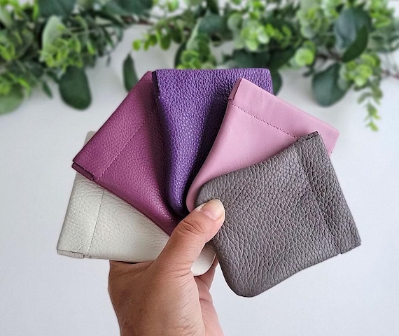 Genuine Leather Coin Purse | Squeeze Opening Italian Leather