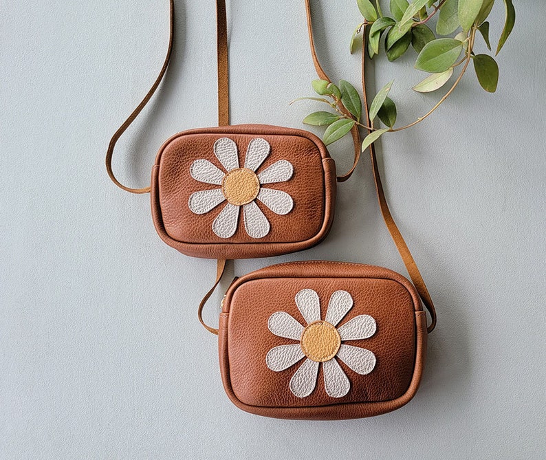 Daisy Toddler Purses Little girl Purse Toddler Gift Baby Purse Baby girl Leather purse for a toddler kid size leather purse Daisy image 1