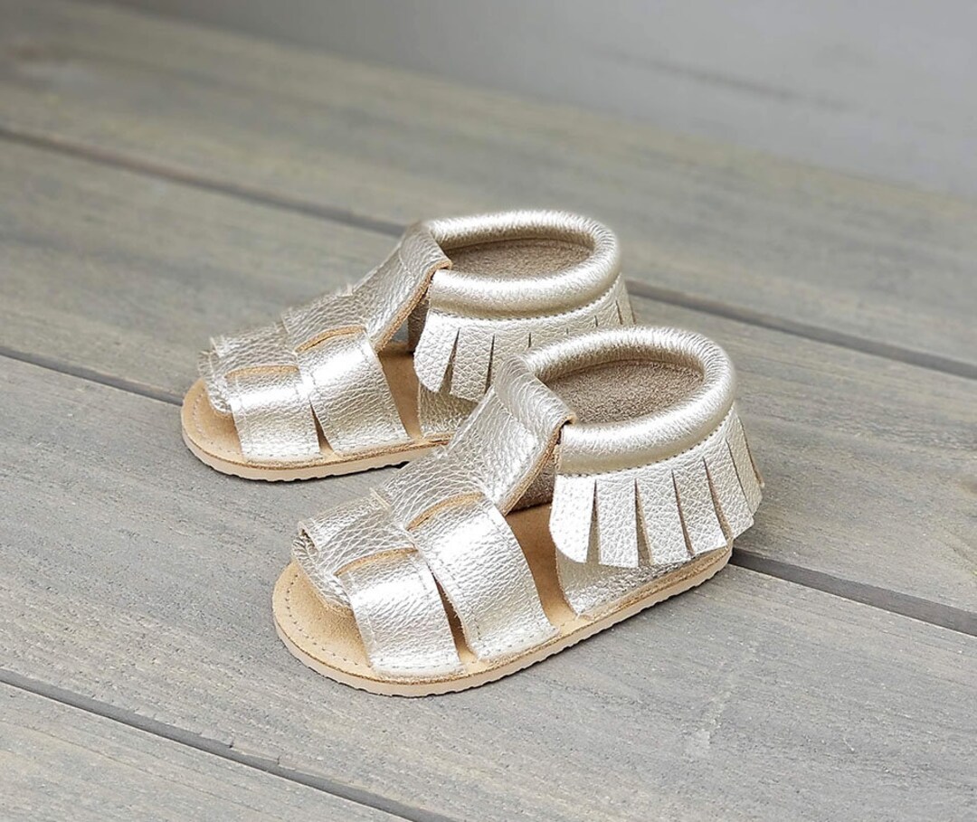 F M Sandal in Gold Baby Sandals Moccs Sandals Sandals Etsy