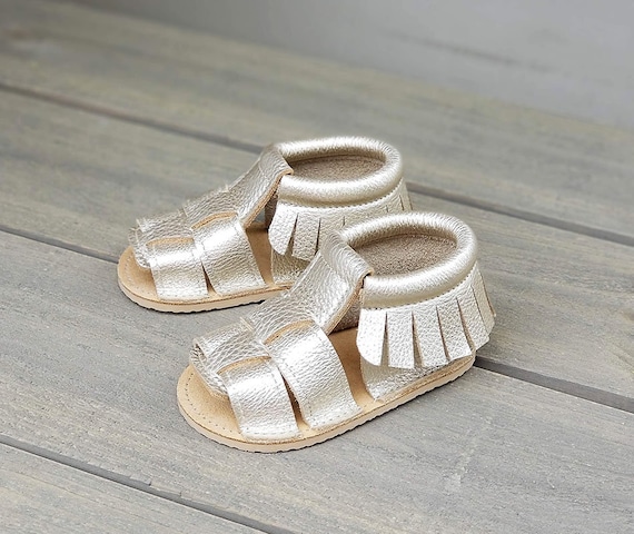 gold baby sandals