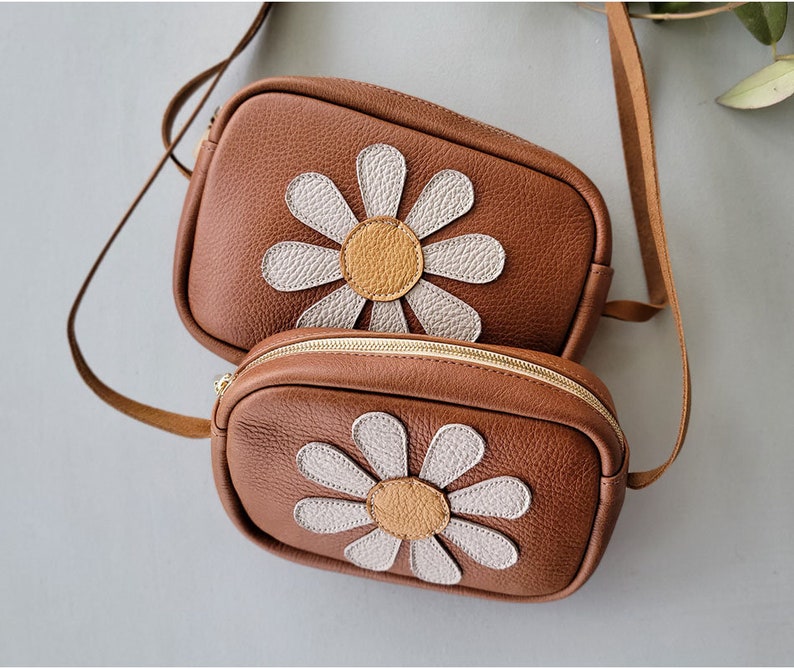 Daisy Toddler Purses Little girl Purse Toddler Gift Baby Purse Baby girl Leather purse for a toddler kid size leather purse Daisy image 6