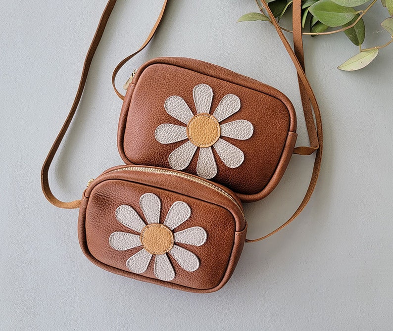 Daisy Toddler Purses Little girl Purse Toddler Gift Baby Purse Baby girl Leather purse for a toddler kid size leather purse Daisy image 7