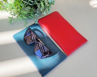Genuine Leather Sunglasses case | Metallic Leather Pouch | Metallic Gold Leather Glasses Pouch | Eyeglasses Case.