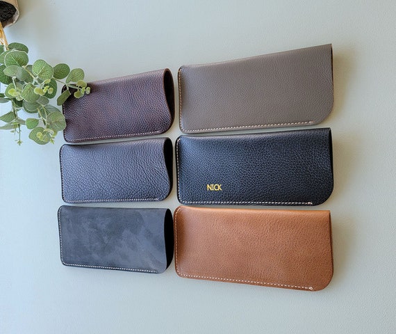 Handmade Italian Leather Glasses Case | Squeeze Top Pouch - Etsy