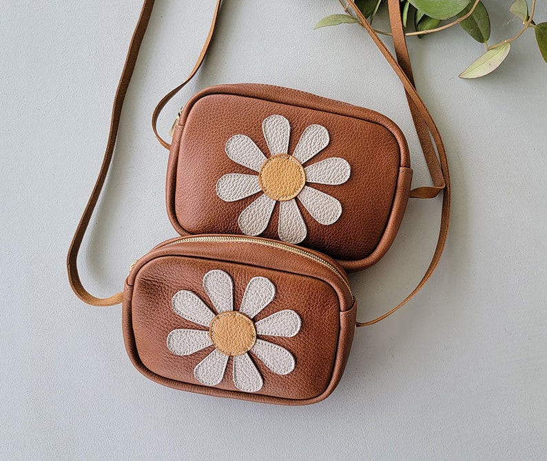 Daisy Toddler Purses Little girl Purse Toddler Gift Baby Purse Baby girl Leather purse for a toddler kid size leather purse Daisy image 2