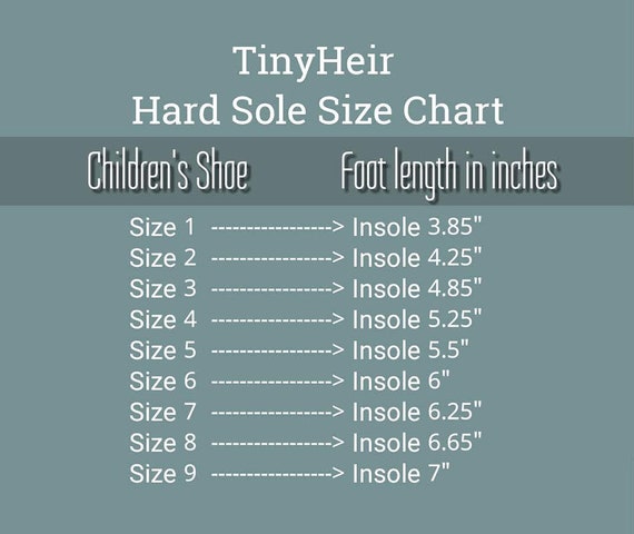 Boardwalk Shoe Size Chart