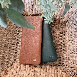 Etui à lunettes personnalisé en cuir véritable | Étui à lunettes de soleil Squeeze Top | Étui à lunettes| Étui à lunettes souple | Étui à lunettes en cuir