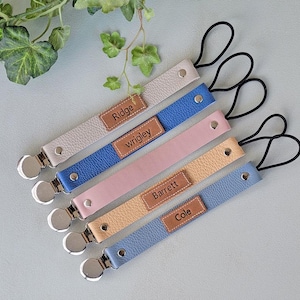 Personalized Leather pacifier clip| Pacifier clip | Leather pacifier clip | Binky Clip | Baby shower gift |Sooner clip| Paci Clip| Baby Gift
