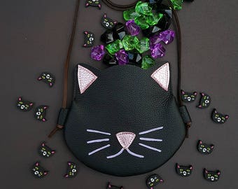 Black cat purse| Cat Purse | toddler purse| Haloween gift | Little girl gift | Baby Purse |Handmade Purse