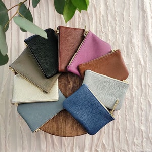 Rose Gold Metallic Leather Coin Purse Etsy Canada