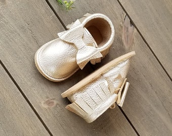 Hard Sole Bow Moccasins | Hard Sole Moccs | Moccasins | Baby Moccasins | Baby Moccs | Girl Moccasin | Moccasins for toddlers