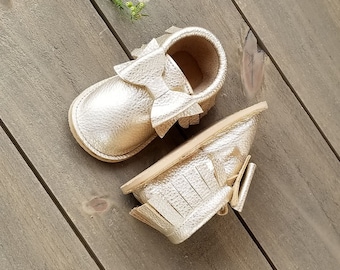 Hard Sole Bow Moccasins | Hard Sole Moccs | Moccasins | Baby Moccasins | Baby Moccs | Girl Moccasin | Moccasins for toddlers