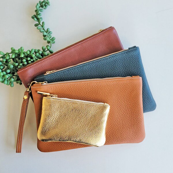 NEW Leather Clutches| Gift For Mom | Leather Clutch | Leather Wallet |Small leather Bag |Clutch| Wristlet for Iphone | Genuine Leather Bag