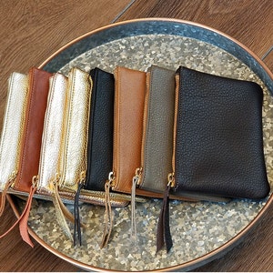 Genuine Leather Coin Purse Metallic Leather Pouch Metallic Gold Leather Wallet Small leather Bag Credit Card holder image 3