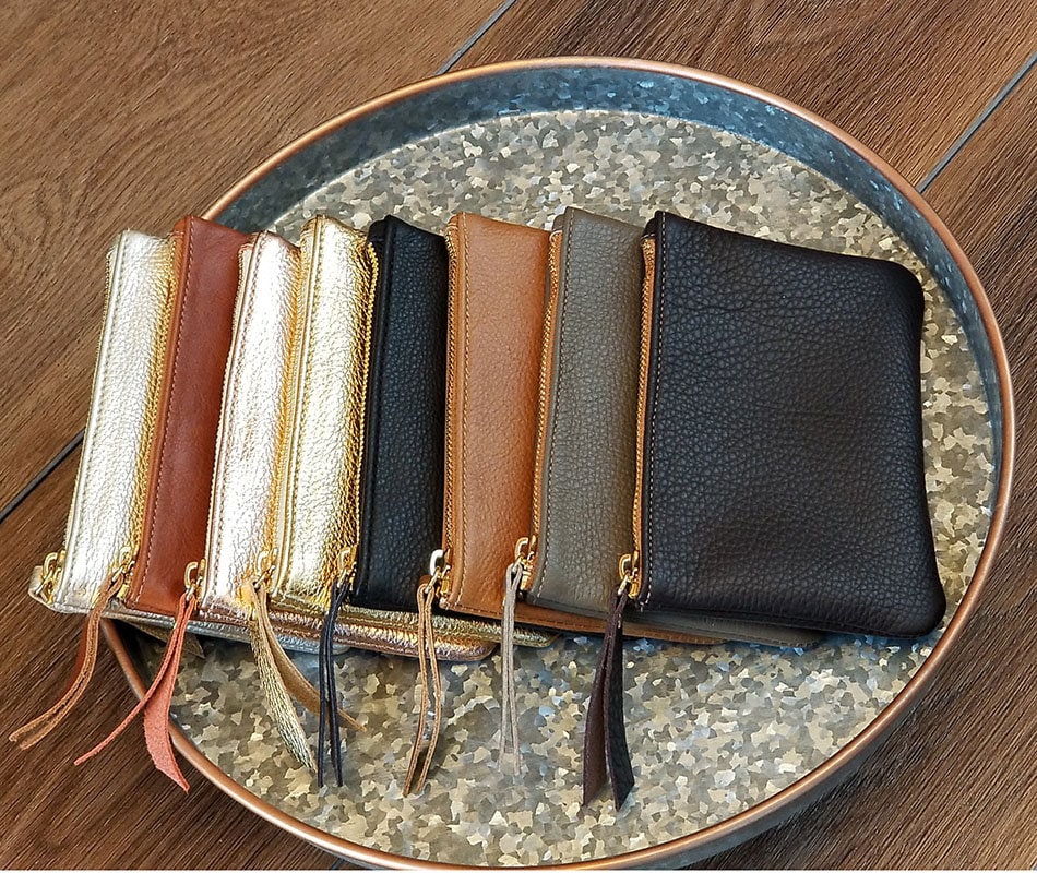 Genuine Leather Coin Purse | Metallic Leather Pouch