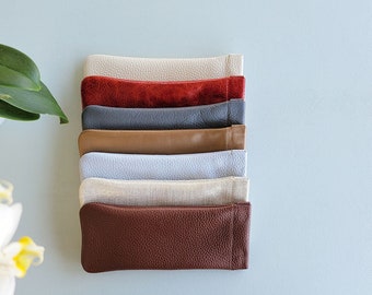 Genuine Leather glasses case | Metallic Leather Pouch |Leather Glasses Pouch | Eyeglasses Case |Genuine Leather Spring Top Glasses Case