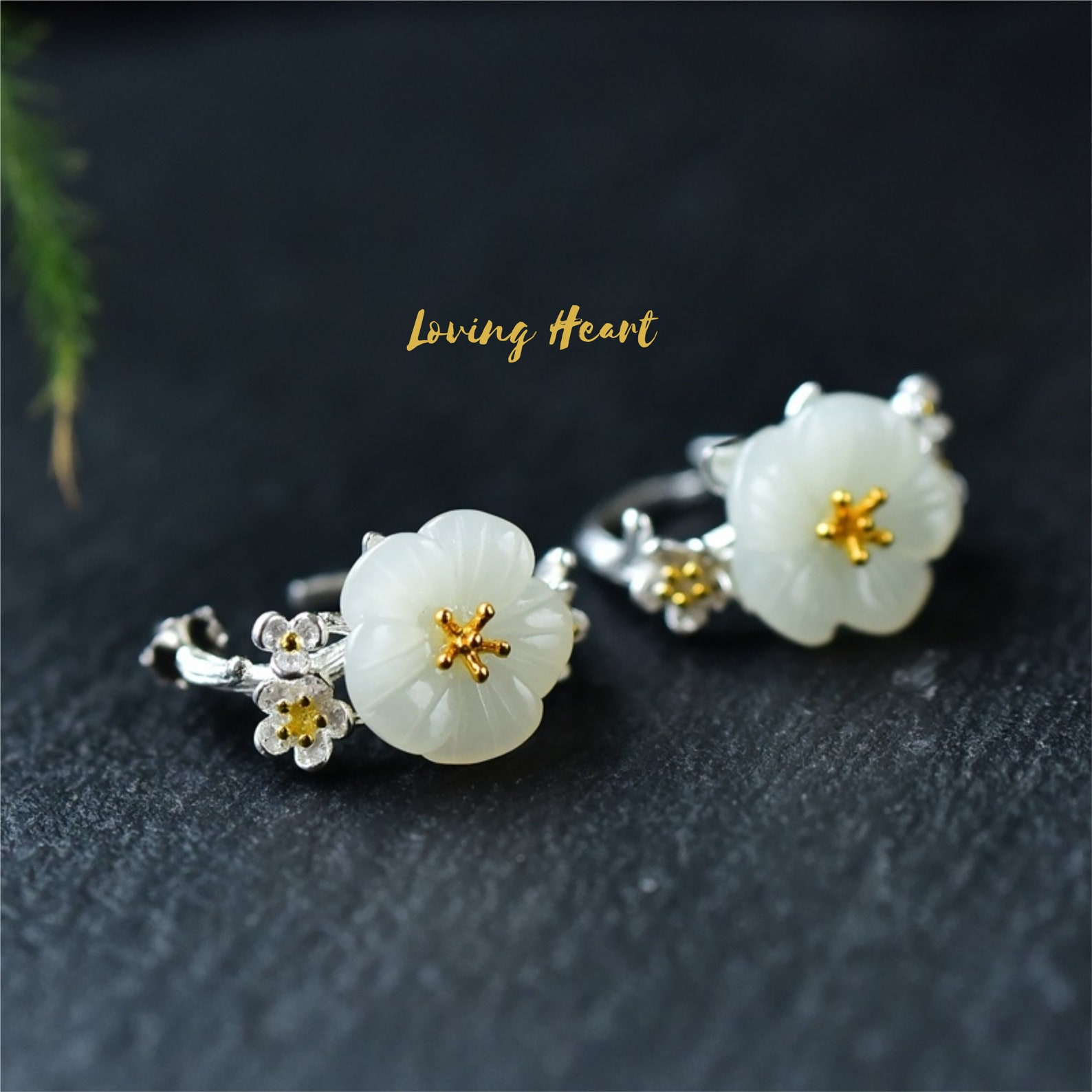 Real Jade Earrings Natural Jade Studs Genuine Vintage Jade Etsy