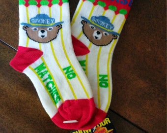 Vintage Smokey The Bear Childrens Socks