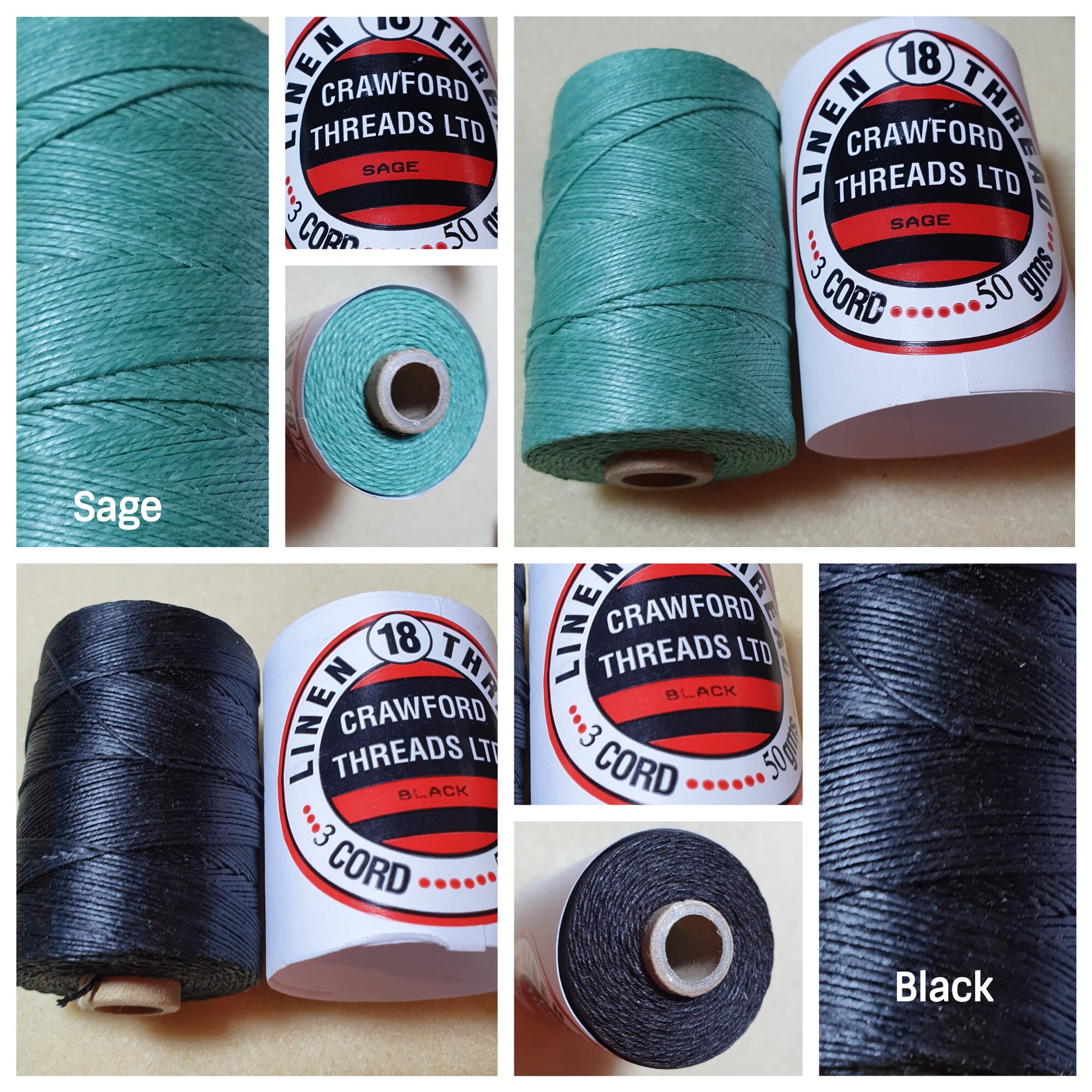 10m Crawford IRISH WAXED LINEN 3PLY Cord Thread Approx 0.4 Etsy