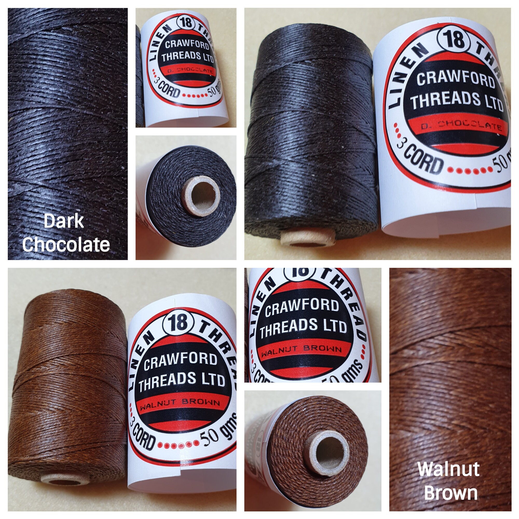 10m Crawford IRISH WAXED LINEN 3PLY Cord Thread Approx 0.4 Etsy UK